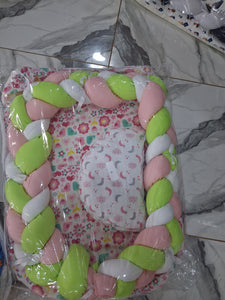 Baby Bed (Baby Lounger / Portable Infant Co Sleeper Bassinet With Spiral Bumper / Baby Nest)
