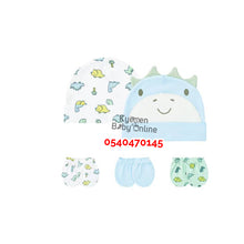 Load image into Gallery viewer, Baby Girl 2Pcs Hat With 3Pairs of Mittens (Dinasour)
