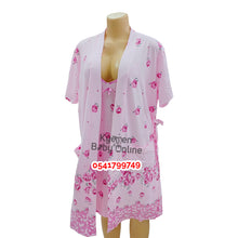 Load image into Gallery viewer, Breastfeeding Night Gown With Inner And Short Sleeves Coat (Suimeiran / Size 6-12) - Kyemen Baby Online
