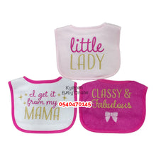Load image into Gallery viewer, Baby Bib 3Pcs ( Hudson Baby) Lady - Kyemen Baby Online
