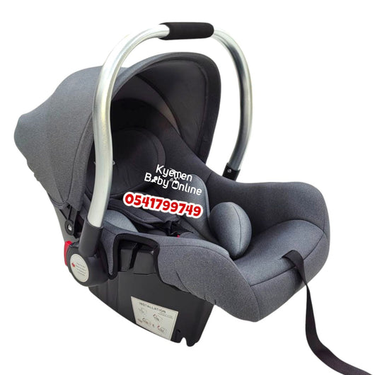 Car Seat Carrier (Kidilo) Grey With Silver Handle