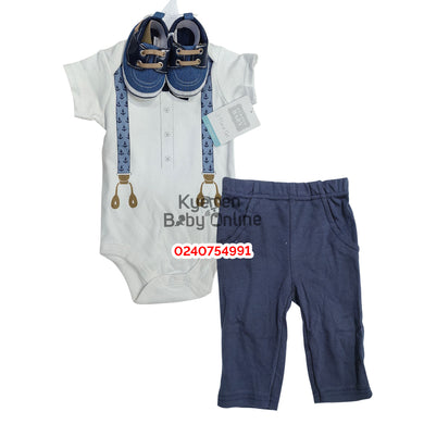 Baby Bodysuit with Pant And Shoe( Hudson Baby) 3-6Months - Kyemen Baby Online