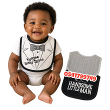 Load image into Gallery viewer, Baby Bib 3Pcs (Little) Tweed - Kyemen Baby Online
