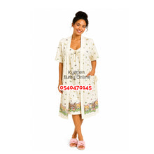 Load image into Gallery viewer, Breastfeeding Night Gown With Inner And Short Sleeves Coat (Suimeiran / Size 6-12) - Kyemen Baby Online
