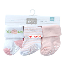 Load image into Gallery viewer, Baby Socks 3 Pairs (Hudson Baby) Flowers - Kyemen Baby Online
