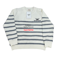 Load image into Gallery viewer, Baby Sweater / Cardigan ( Cream With Grey)
