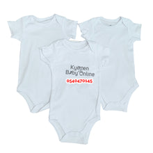 Load image into Gallery viewer, Baby Bodysuit (Bebe Favour All White)(Short Sleeves)3pcs - Kyemen Baby Online
