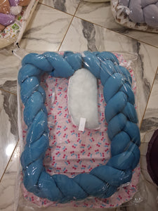 Baby Bed (Baby Lounger / Portable Infant Co Sleeper Bassinet With Spiral Bumper / Baby Nest)