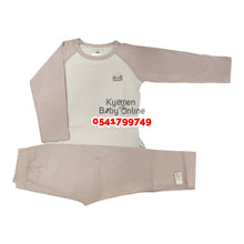Load image into Gallery viewer, Baby Pant With Long Sleeves Top (Pyjamas) Ivory Beige
