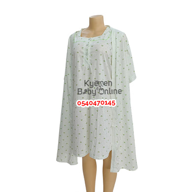 Breastfeeding Night Gown / Nighty With Coat (Yimiasha) Heart - Kyemen Baby Online