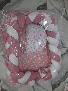 Baby Bed (Baby Lounger / Portable Infant Co Sleeper Bassinet With Spiral Bumper / Baby Nest)