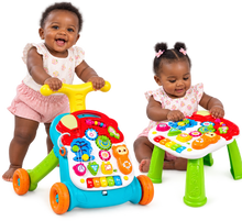 Load image into Gallery viewer, 2 In 1 Musical Push Walker And Educational Learning Desk / Table
