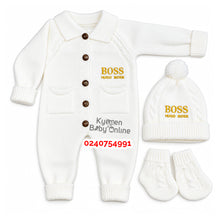 Load image into Gallery viewer, Baby Romper With Hat And Socks (Unisex) Off White

