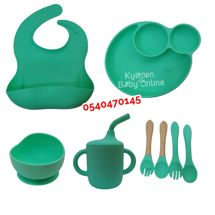 Silicone Baby Bib With Bowl, Cup And Cutlery - Kyemen Baby Online
