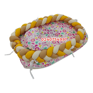 Baby Bed (Baby Lounger / Portable Infant Co Sleeper Bassinet With Spiral Bumper / Baby Nest)