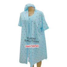 Load image into Gallery viewer, Breastfeeding Nightwear With Inner, Bonnets,Hat And Cotsheet (Bebe And Mama Cherry) - Kyemen Baby Online
