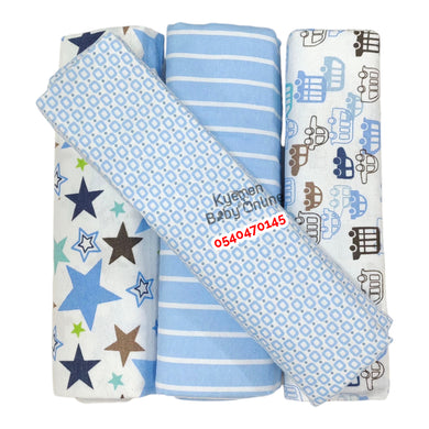4 In 1 Coloured Cot Sheet / Receiving Blanket (Baby Of Mine) 150cm * 100cm - Kyemen Baby Online