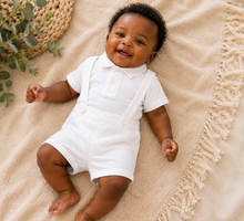 Load image into Gallery viewer, Baby Boy Christening Top And Down With Bowtie (Little) A
