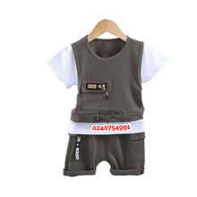 Load image into Gallery viewer, Baby Boy Top And Down (New Design) Army Green
