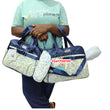 Load image into Gallery viewer, 3 In 1 Diaper Bag (Baby Sky Flowers) Deep Blue - Kyemen Baby Online
