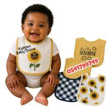 Load image into Gallery viewer, Baby Bib 5pcs (Little Treasure) Sun Flower - Kyemen Baby Online
