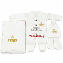 Load image into Gallery viewer, Wholesale - Baby Crochet Shawl With Romper,Hat And Socks ( Off White) Unisex - Kyemen Baby Online
