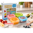 Load image into Gallery viewer, Baby Food Storage Containers / Bowls / Mom &amp; Pea Baby Blocks (4pcs) 120ml
