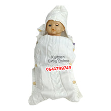 Load image into Gallery viewer, Baby Hooded Blanket (Weaved / Crocheted Hooded Blanket / Shawl) - Kyemen Baby Online
