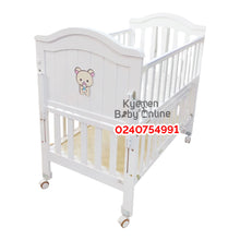 Load image into Gallery viewer, Baby Wooden Cot With Drawer / White Wooden Cot (611) Baby Bed / Baby Crib(Showroom Display) - Kyemen Baby Online
