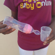 Load image into Gallery viewer, Baby Bottle With Silicon Spoon (Squeeze feeder, Dr. Annie) 120ml - Kyemen Baby Online

