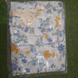 Breastfeeding Night Gown With Coat Blue Flowers 2 (Yimiasha) - Kyemen Baby Online