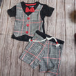Load image into Gallery viewer, Baby Boy Round Neck and Short with Red Bow tie (mayorol) - Kyemen Baby Online
