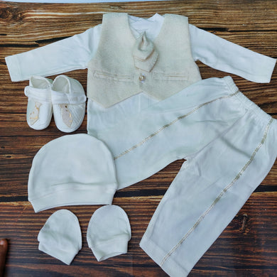 Baby Boy Dress (Boy Christening Dress Set, 0-6m) Cream - Kyemen Baby Online