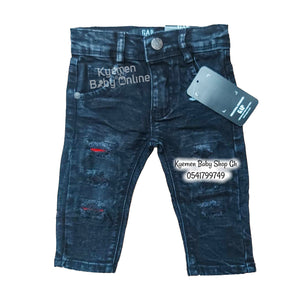 Baby Boy Ripped Jeans Trousers (GAP) Off Black - Kyemen Baby Online