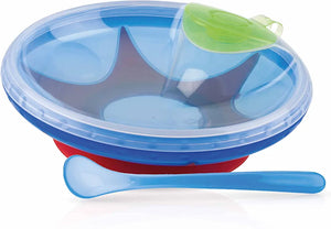 Nuby Muncheez Feeding Cereal Warming Warm Plate Bowl with Spoon - Kyemen Baby Online