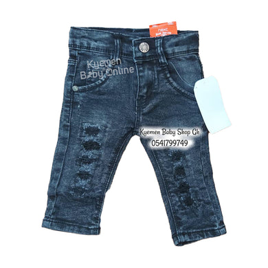 Baby Boy Ripped Jeans Trousers (Next) Off Black - Kyemen Baby Online