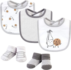Baby Bib (3 Pieces With Socks) Milk & Cookies - Kyemen Baby Online