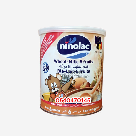 Ninolac Baby Cereal Wheat-Milk-5 Fruits (400g) 6m+ - Kyemen Baby Online