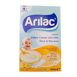 Arilac Infant Cereal Rice, Banana & Milk (200g) 4m+ - Kyemen Baby Online