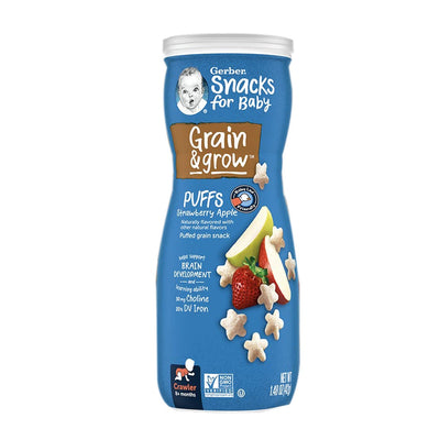 Gerber Cereal Snack Puffs Strawberry Grain & Grow 8m+ - Kyemen Baby Online
