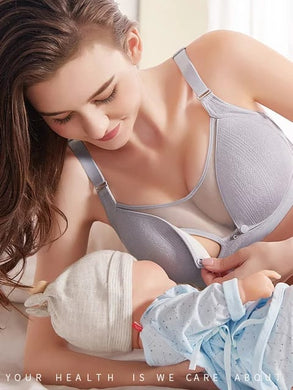 Breastfeeding Bra (Front Open Lace) Gray - Kyemen Baby Online