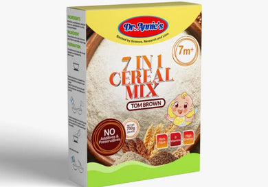 Dr. Annie 7 in 1 Cereal Mix / Multigrain Tom Brown (Paper Box, 700g) 6m+ - Kyemen Baby Online
