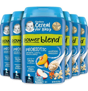 Gerber Powerblend Probiotic Oatmeal Lentil Peach & Apple (227g) 8m+ - Kyemen Baby Online