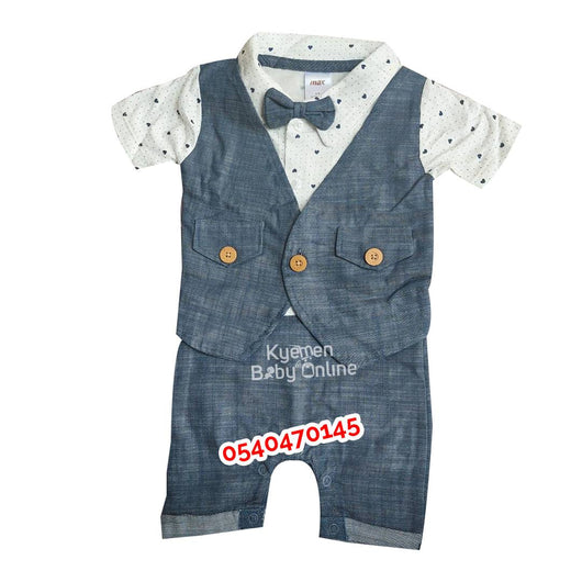 Baby Boy Jeans Romper Shirt (Max- Love) - Kyemen Baby Online