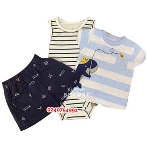 Baby Boy Bodysuit with T-shirt and Shorts (No Brand) - Kyemen Baby Online