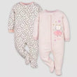 Load image into Gallery viewer, Baby Sleep Suit / Sleep Wear / Overall (Gerber Zipper Girl) 2pcs - Kyemen Baby Online
