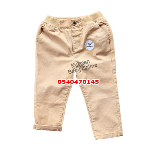 Boys Khaki Trousers Button (Baby) - Kyemen Baby Online