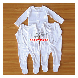 Baby White Sleep Suit / Sleep wear   3pcs (George Baby) Overall - Kyemen Baby Online