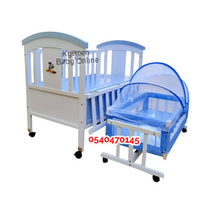 2 In 1 Baby Wooden Cot With Drawer (M806) - Kyemen Baby Online