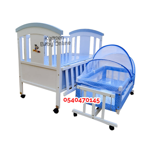 2 In 1 Baby Wooden Cot With Drawer (M806) - Kyemen Baby Online